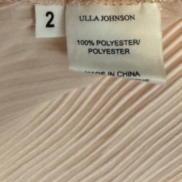 Ulla Johnson Pleated Japanese Satin Blouse In Blush Pink - Picture 8 of 12
